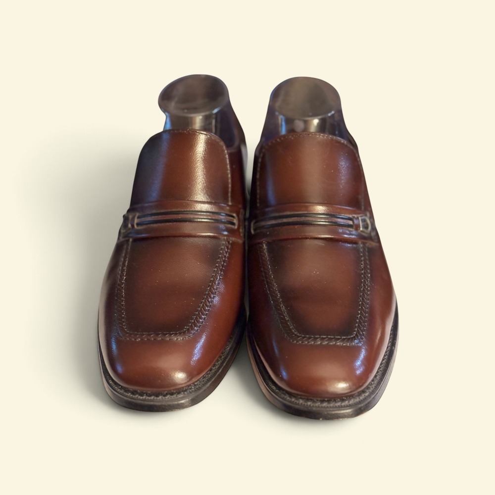 Vintage Stacy Adams Massagic 577 Men's 9D Brown Leather Loafers NWOT NOS